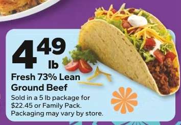 Fresh 73% Lean Ground Beef