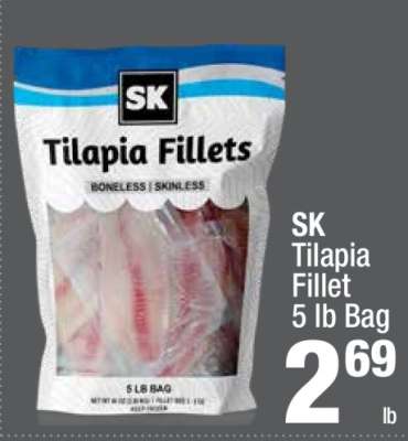 SK Tilapia Fillet 5 lb Bag