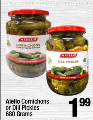 Aiello Cornichons or Dill Pickles