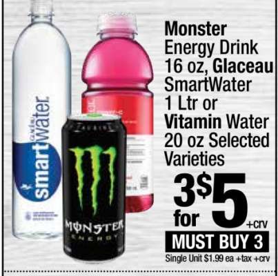 Monster Energy Drink, Glaceau SmartWater, Vitamin Water