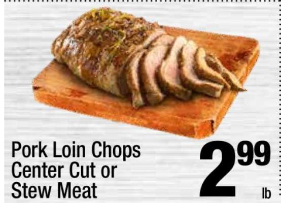 Pork Loin Chops Center Cut or Stew Meat