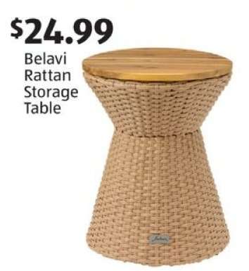 Belavi Rattan Storage Table