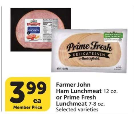 Farmer John Ham Lunchmeat or Prime Fresh Lunchmeat