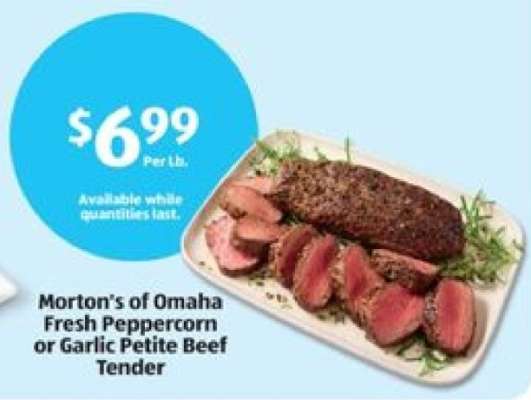 Morton's of Omaha Fresh Peppercorn or Garlic Petite Beef Tender
