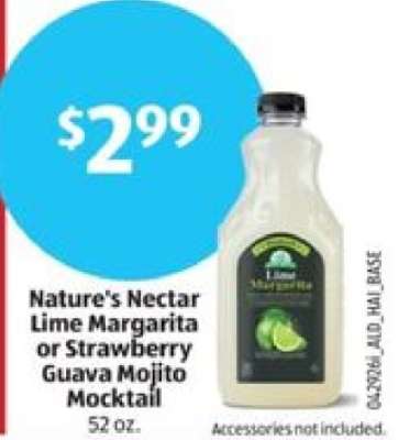 Nature's Nectar Lime Margarita or Strawberry Guava Mojito Mocktail