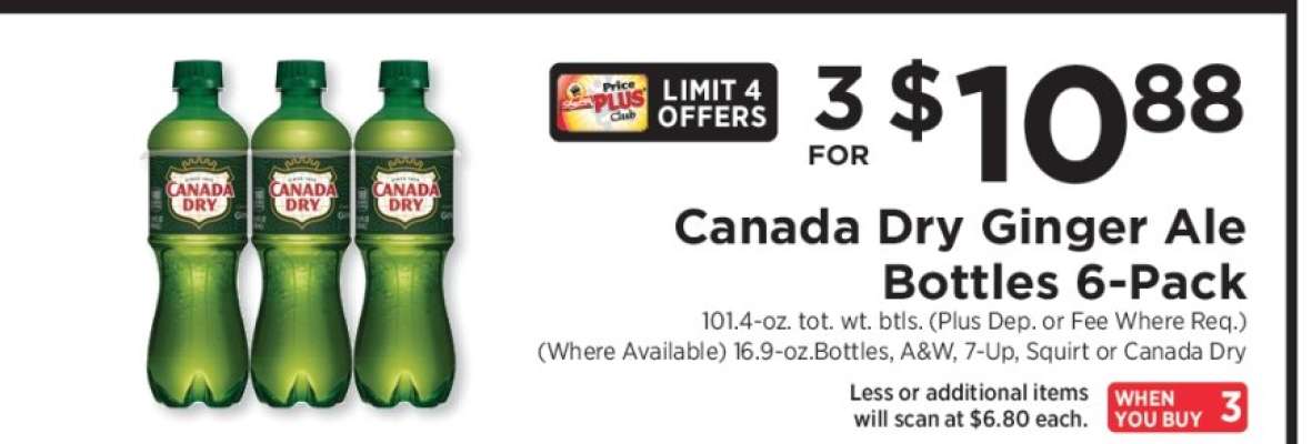 Canada Dry Ginger Ale Bottles 6-Pack