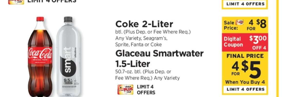 Coke 2-Liter & Glacéau Smartwater 1.5-Liter