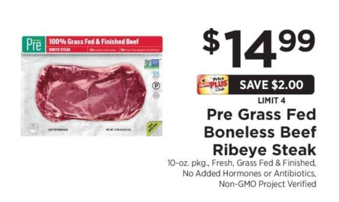 Pre Grass Fed Boneless Beef Ribeye Steak