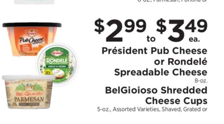 President Pub Cheese or Rondele Spreadable Cheese
