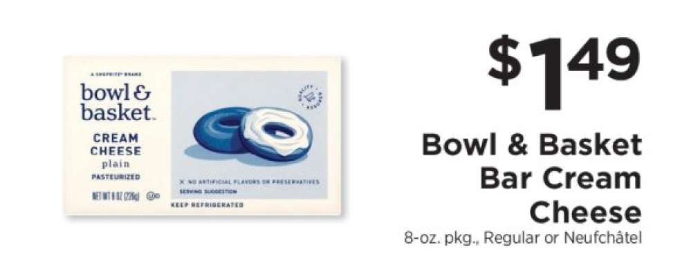 Bowl & Basket Bar Cream Cheese