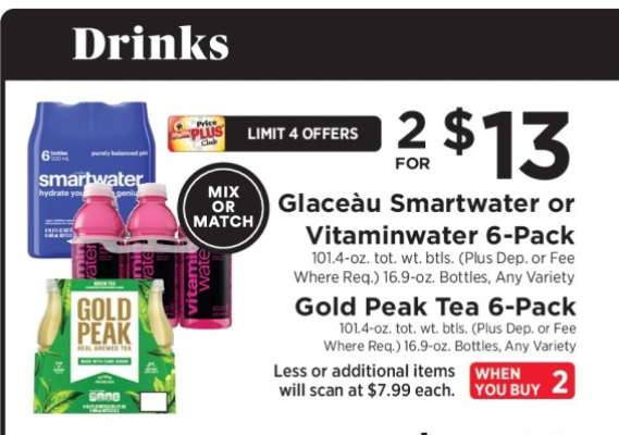 Glacéau Smartwater or Vitaminwater 6-Pack