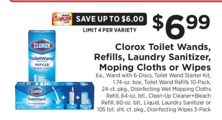 Clorox Toilet Wands, Refills, Laundry Sanitizer, Moping Cloths or Wipes