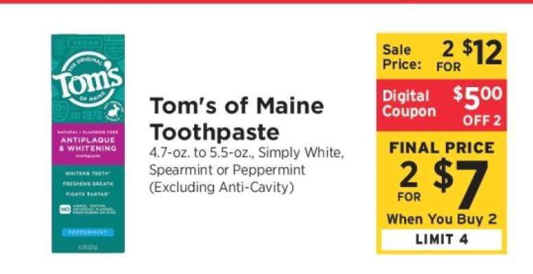 Tom's of Maine Toothpaste