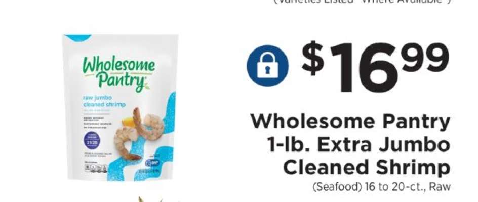 Wholesome Pantry 1-lb. Extra Jumbo Cleaned Shrimp