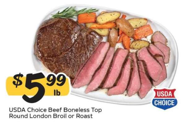USDA Choice Beef Boneless Top Round London Broil or Roast