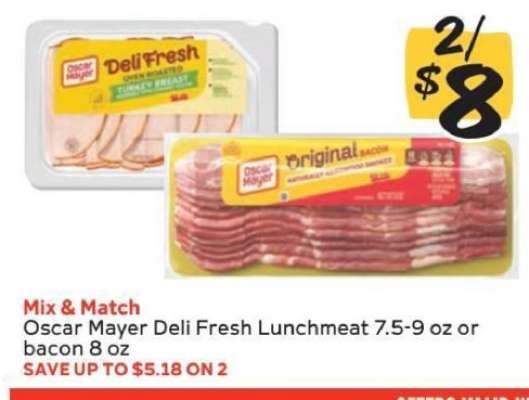 Oscar Mayer Deli Fresh Lunchmeat or Bacon