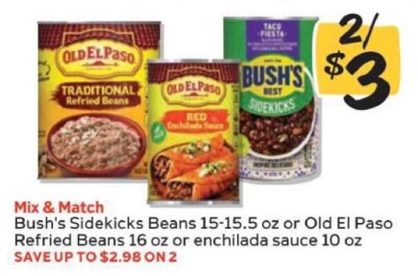Bush's Sidekicks Beans or Old El Paso Refried Beans/Enchilada Sauce
