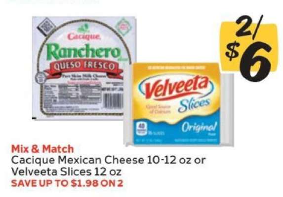 Cacique Mexican Cheese or Velveeta Slices