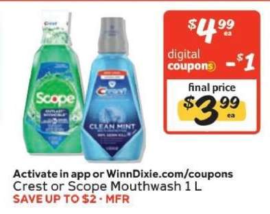 Crest or Scope Mouthwash