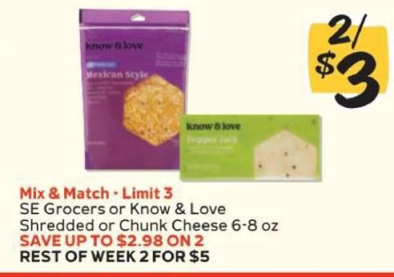 SE Grocers or Know & Love Cheese