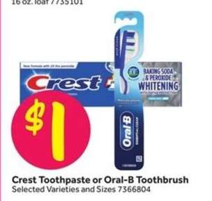 Crest Toothpaste or Oral-B Toothbrush