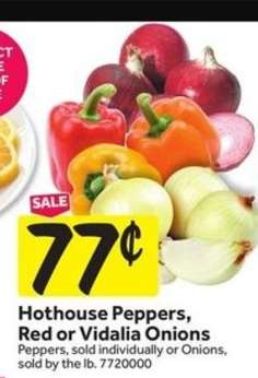 Hothouse Peppers, Red or Vidalia Onions