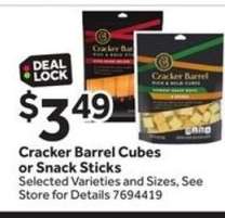 Cracker Barrel Cubes or Snack Sticks