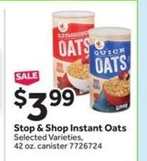 Stop & Shop Instant Oats