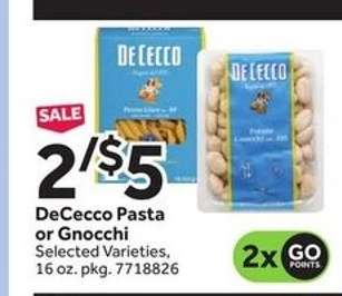 DeCecco Pasta or Gnocchi