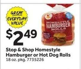 Stop & Shop Homestyle Hamburger or Hot Dog Rolls