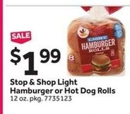 Stop & Shop Light Hamburger or Hot Dog Rolls