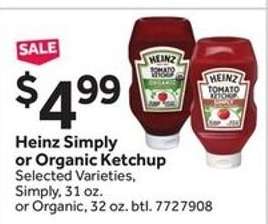 Heinz Simply or Organic Ketchup