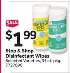 Stop & Shop Disinfectant Wipes