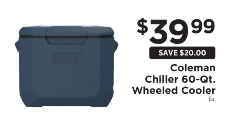 Coleman Chiller 60-Qt. Wheeled Cooler