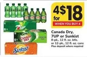 Canada Dry, 7UP or Sunkist