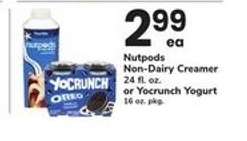 Nutpods Non-Dairy Creamer or Yocrunch Yogurt