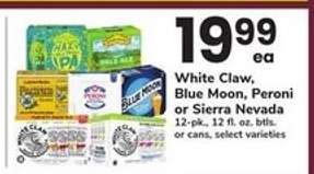 White Claw, Blue Moon, Peroni or Sierra Nevada