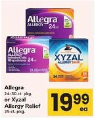 Allegra or Xyzal Allergy Relief