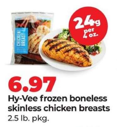 Hy-Vee frozen boneless skinless chicken breasts