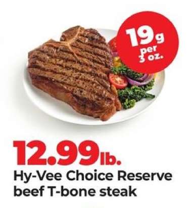 Hy-Vee Choice Reserve beef T-bone steak