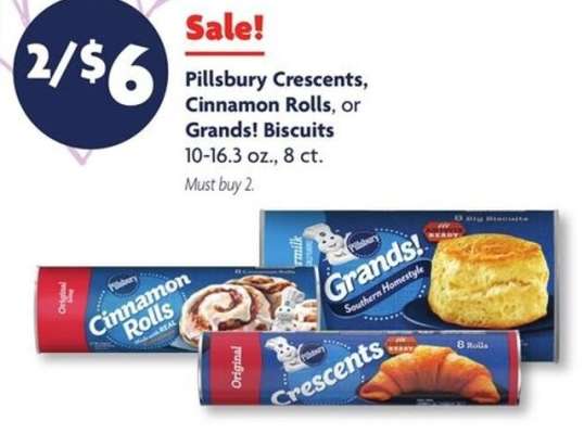 Pillsbury Crescents, Cinnamon Rolls or Grands Biscuits