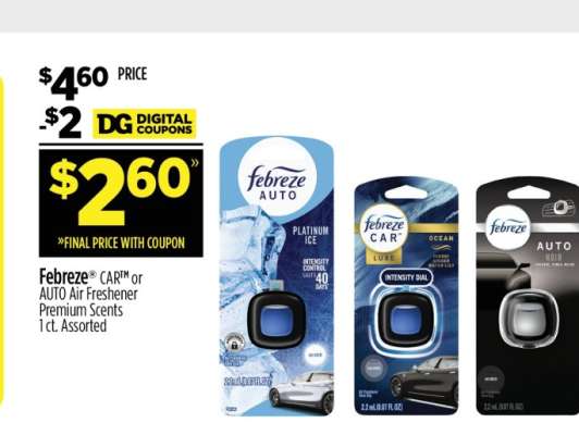 Febreze CAR or AUTO Air Freshener Premium Scents 1 ct. Assorted