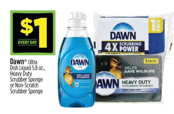 Dawn Ultra Dish Liquid 5.8 oz., Heavy Duty Scrubber Sponge or Non-Scratch Scrubber Sponge