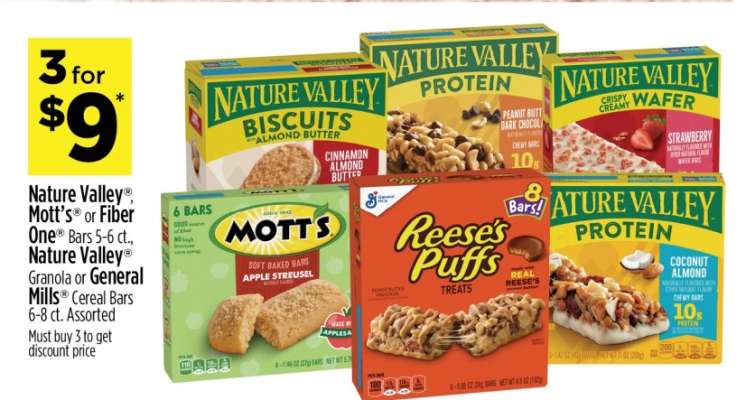 Nature Valley, Mott's, Fiber One Bars