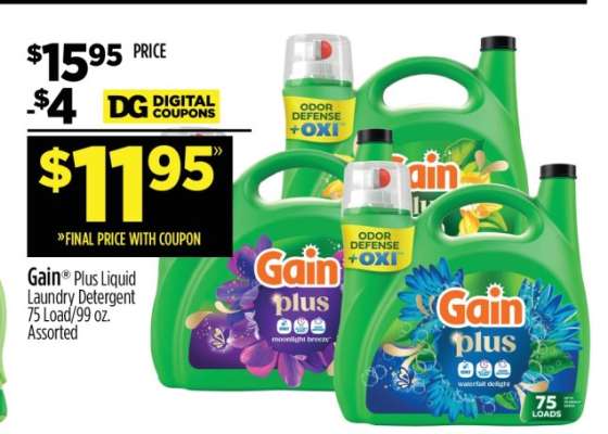 Gain Plus Liquid Laundry Detergent