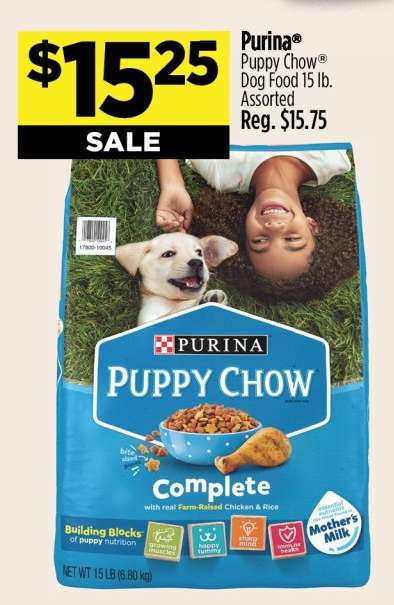 Purina Puppy Chow Dog Food 15 lb. Assorted