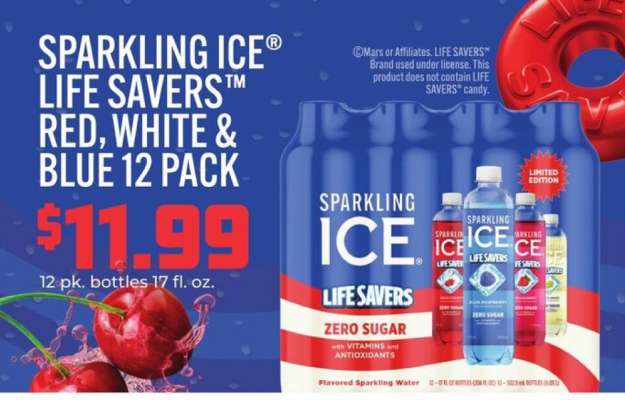 SPARKLING ICE LIFE SAVERS RED, WHITE & BLUE 12 PACK