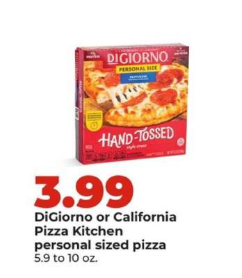 DiGiorno or California Pizza Kitchen personal sized pizza