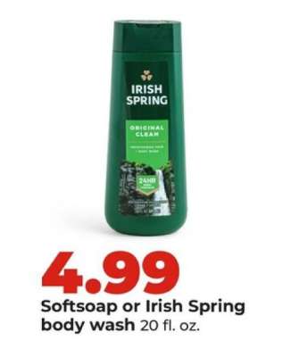 Softsoap or Irish Spring Body Wash