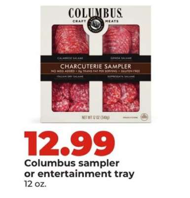 Columbus sampler or entertainment tray